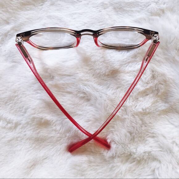 Lexi Red & Brown Round Rim Reader Glasses - Picture 8 of 12